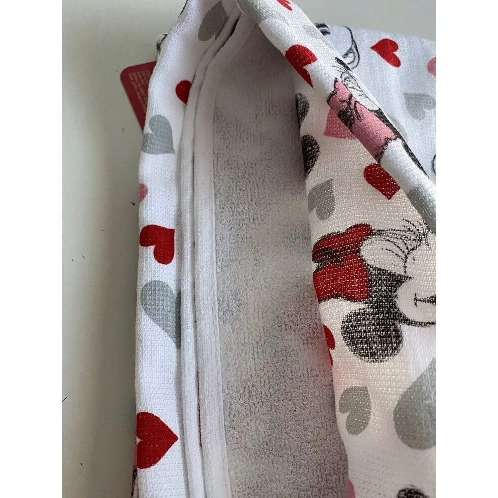 2 Pk Disney Mickey Minnie Mouse Hearts Valentines Kitchen Towels 16 X 26”‎ NEW